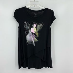 Disney Star Wars Rebel Graphic T-Shirt Black Size S